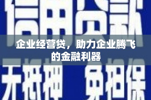 睢阳企业经营贷，助力企业腾飞的金融利器