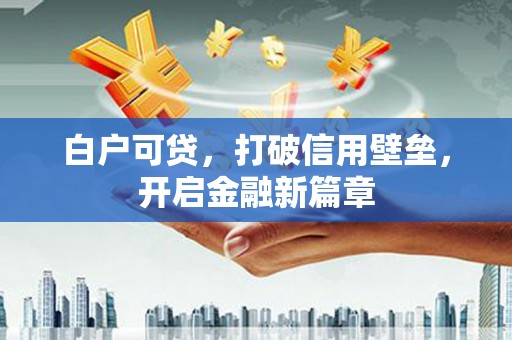睢阳白户可贷，打破信用壁垒，开启金融新篇章