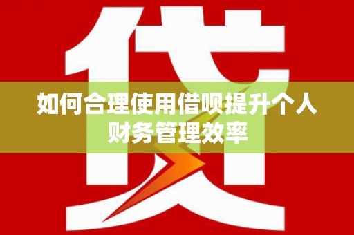 睢阳如何合理使用借呗提升个人财务管理效率