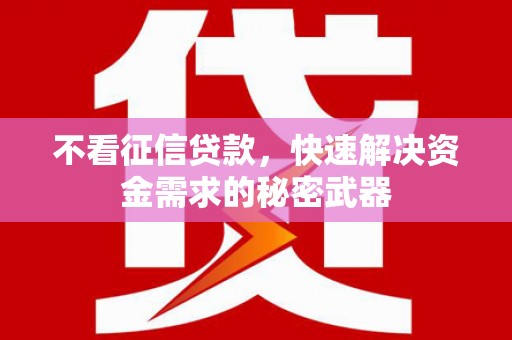睢阳不看征信贷款，快速解决资金需求的秘密武器