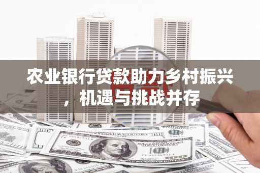 睢阳农业银行贷款助力乡村振兴，机遇与挑战并存